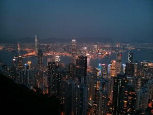Hongkong bei Nacht vom Victoria Peak (Reisetagebuch Hongkong: Auf dem Victoria Peak)