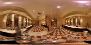 360 Grad Panorama Bild einer Kasino-Toilette auf Macau