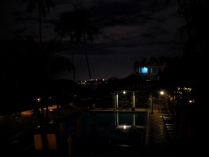 Aussicht aus meinem Zimmer vom Dynasty Resort in Mui Ne bei Nacht (Reisetagebuch Vietnam: Tage in Mui Ne)