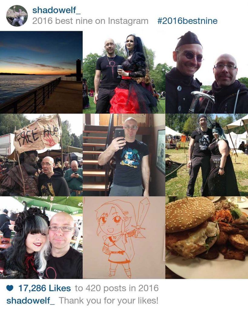 Die "2016bestnine" also neun besten Bilder des Jahres 2016 des Instagram-Accounts von Shadowelf