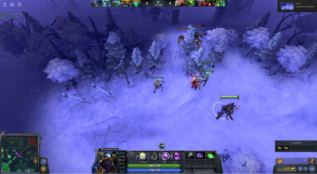 Creep Pulling bei Dota mit dem Witch Doctor