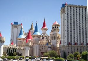 Das Kasino Excalibur in Las Vegas von außen (Flug von Frankfurt nach Las Vegas)