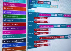 Interface zur Programmierung des Calliope Mini (Auf der Tincon 2018 in Hamburg)