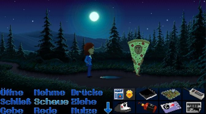 Thimbleweed Park: Pizza Mensch läuft weg