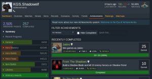 Dota Achievements Shadowelf Stand Anfang 2019 (Meine Pläne für das Jahr 2019)