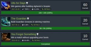 Dota Item Builds Achievements completed (Dota Achievements – Herausforderungen für Dota)